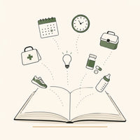 Mental Load Manager workbook cover — symbolic illustration of a mom holding daily life together amid floating to-dos | MiniMinors