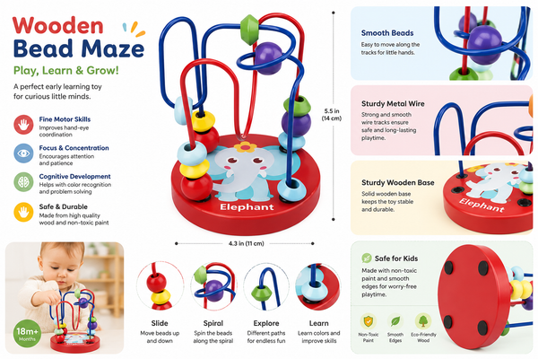 MiniMinors Wooden Bead Maze - 1