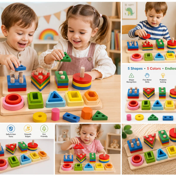 MiniMinors Wooden Sorting Tower - 1