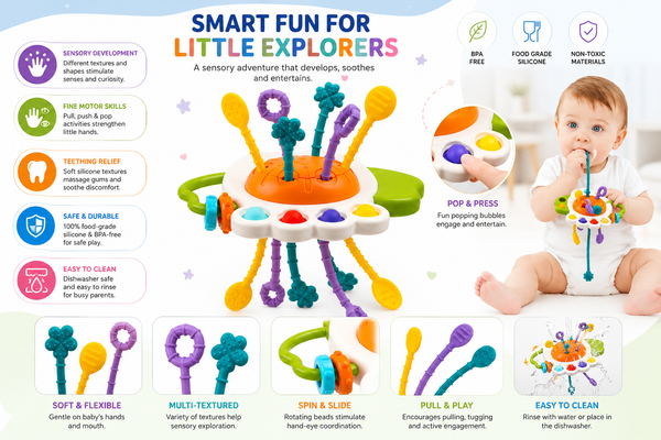 MiniMinors Silicone Teething Rattle - 1
