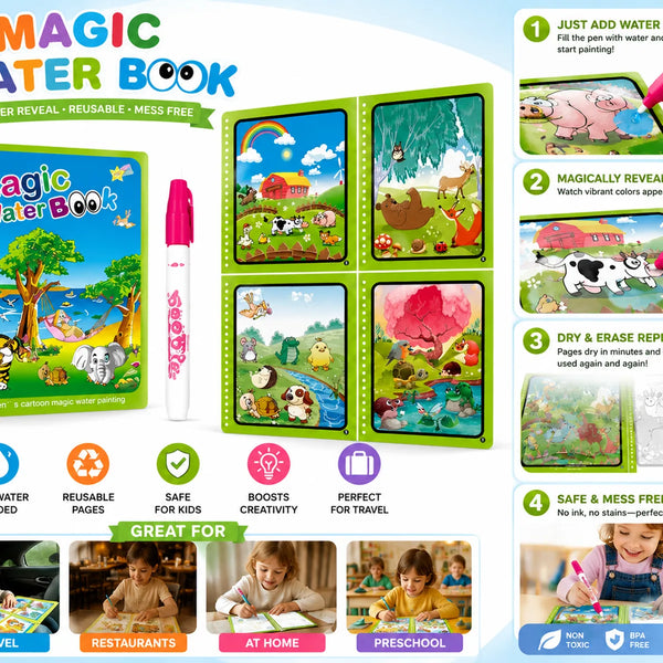 MiniMinors Magic Water Coloring Book - 2