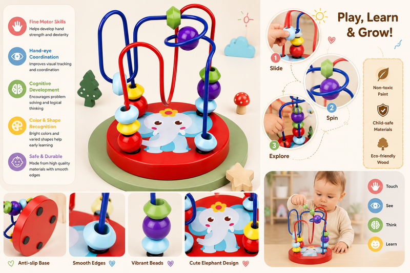 MiniMinors Wooden Bead Maze - 5