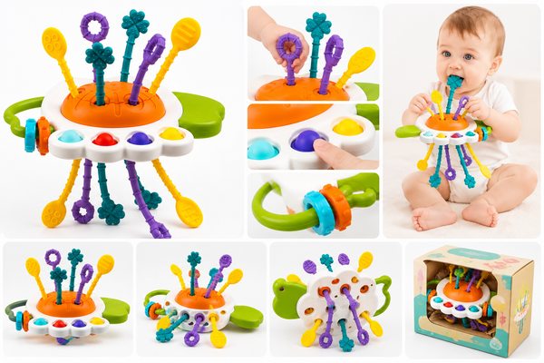 MiniMinors Silicone Teething Rattle - 4