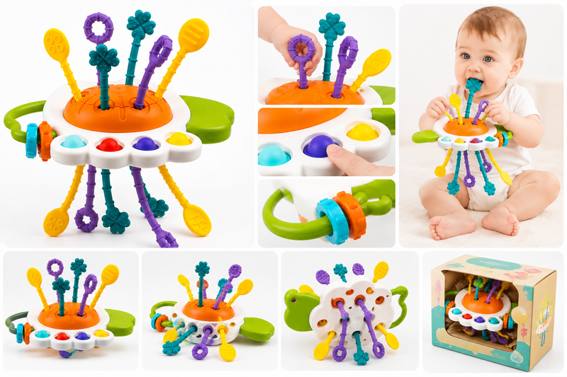 MiniMinors Silicone Teething Rattle - 4
