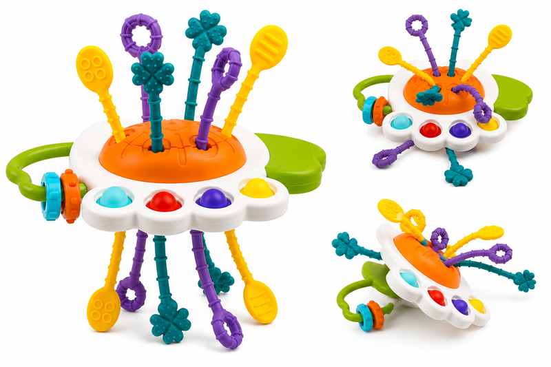 MiniMinors Silicone Teething Rattle - 5